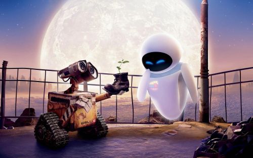 WALL·E schenkt EVE eine Pflanze (WALL·E)