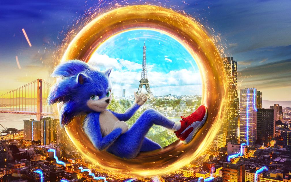 Poster; Sonic sitzt in einem Ring (Sonic the Hedgehog)