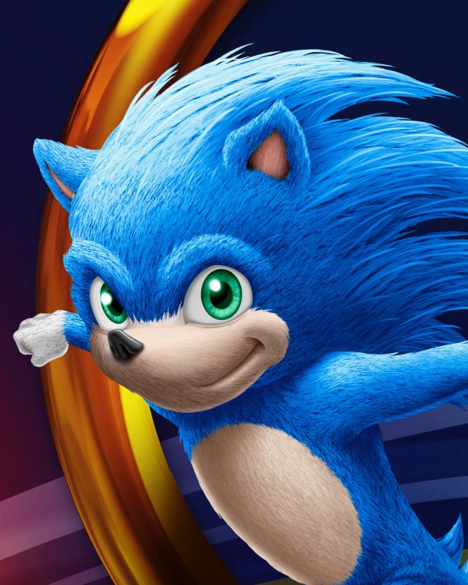 Poster; Sonic von vorne (Sonic the Hedgehog)
