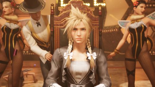 Cloud als Frau verkleidet (Final Fantasy VII Remake)