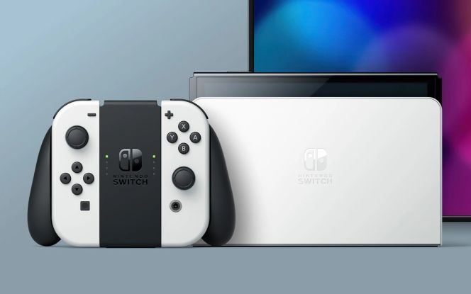 Blauer Hintergrund (Nintendo Switch OLED)